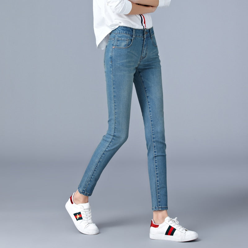 Jeans Skinny in Denim da Donna