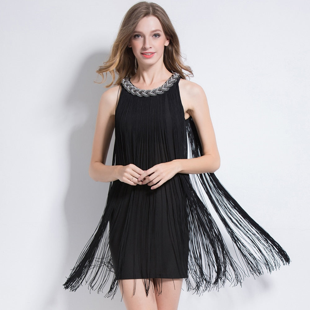 Miniabito con Frange Sfumate da Donna