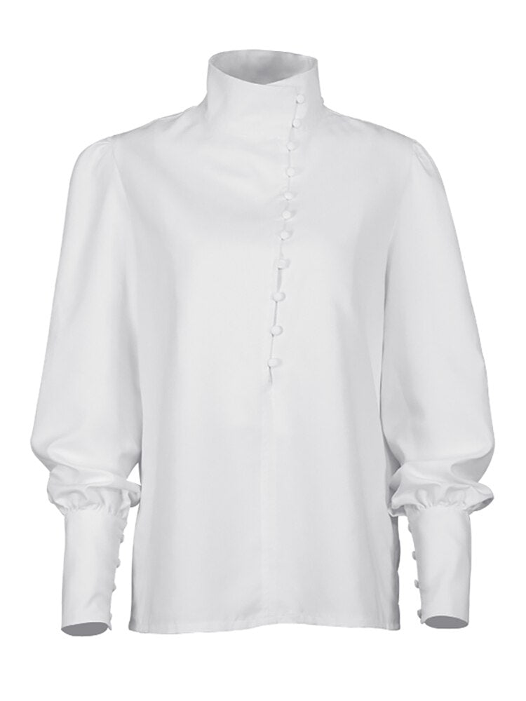 Camicetta Elegante a Collo Alto da Donna