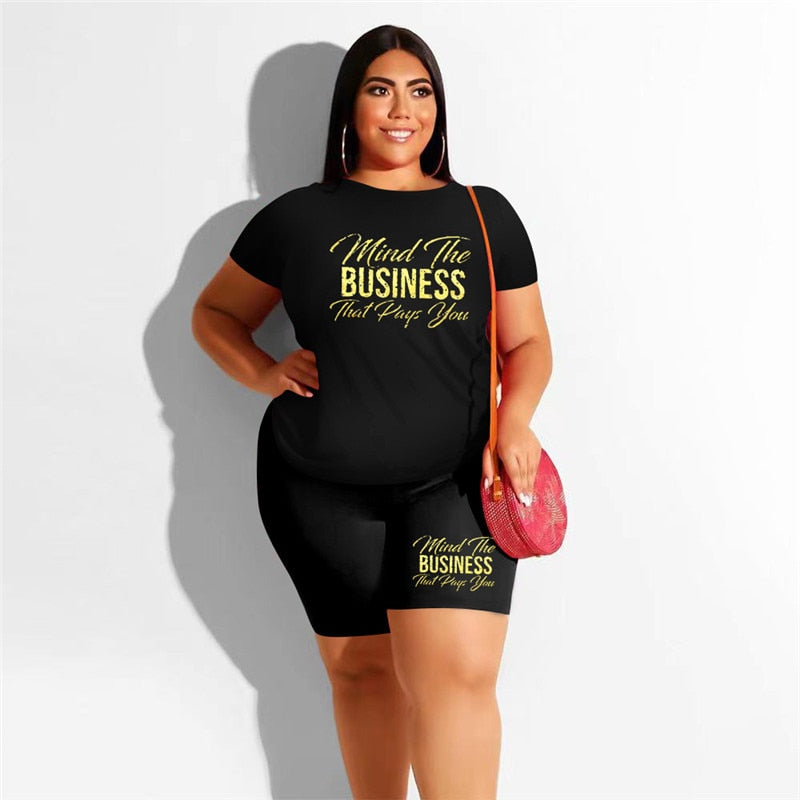 Set Estivo T-Shirt e Pantaloncini Stampati da Donna