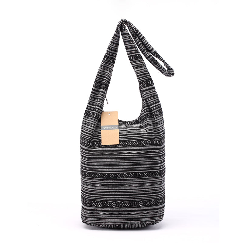 Borsa a Spalla Bohémien Vintage in Cotone da Donna