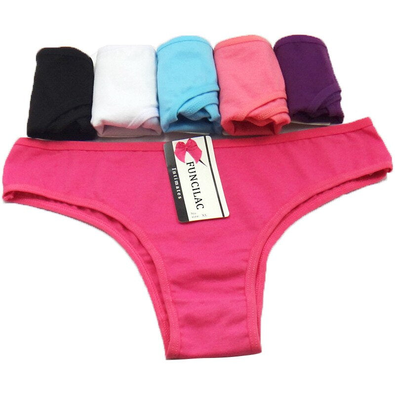 Set di Slip in Cotone a Righe da Donna