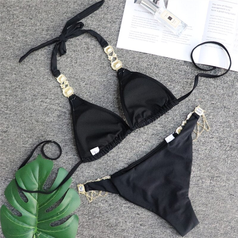 Costume da Bagno Fashion con Strass da Donna