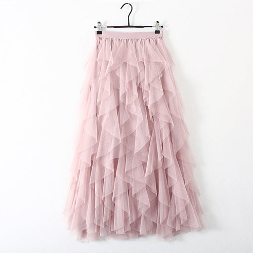Gonna Plissettata Multistrato in Tulle Donna