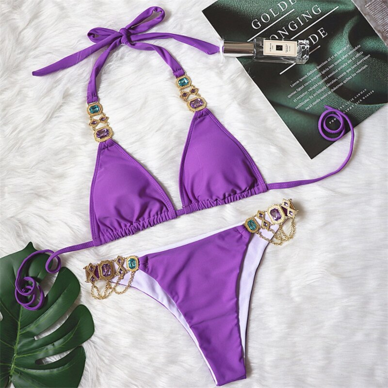 Costume da Bagno Fashion con Strass da Donna