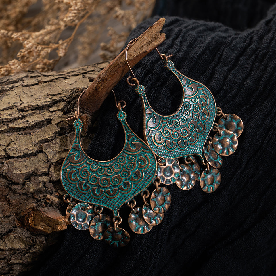 Orecchini Pendenti in Metallo Stile Boho da Donna
