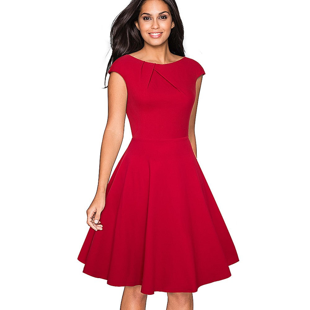 Vestito Donna Elegante A-Line Swing