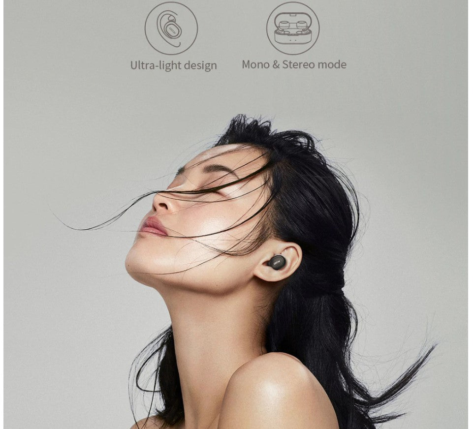Auricolari Bluetooth con Doppio Microfono e Custodia di Ricarica