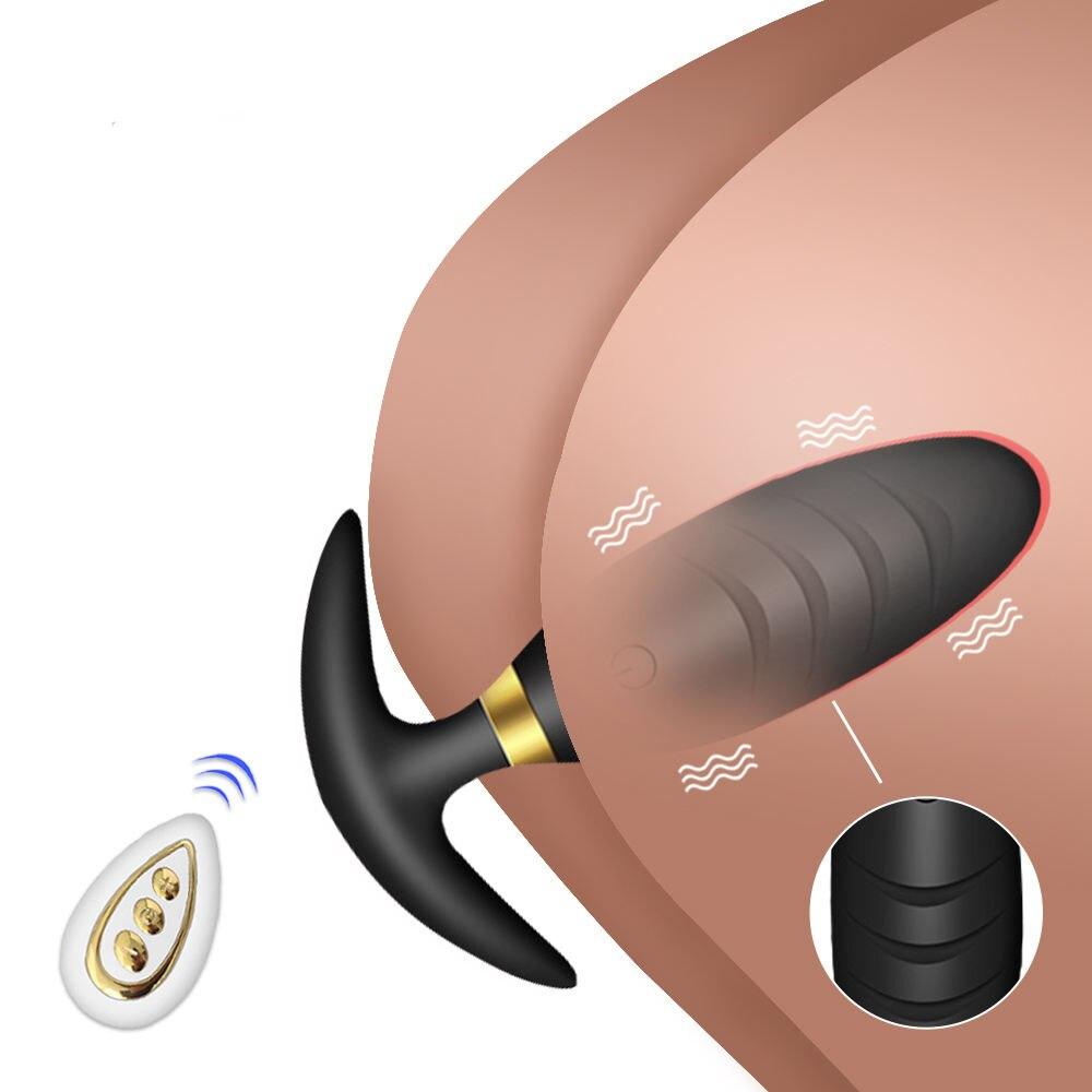 Vibratore Plug Anale Design Nero/Rosa