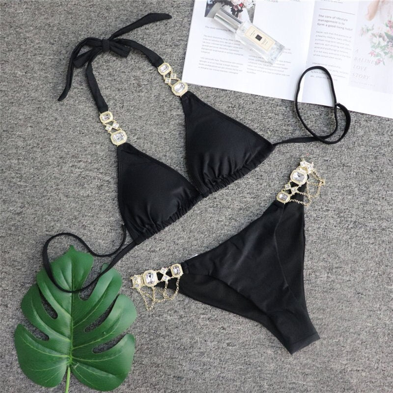 Costume da Bagno Fashion con Strass da Donna