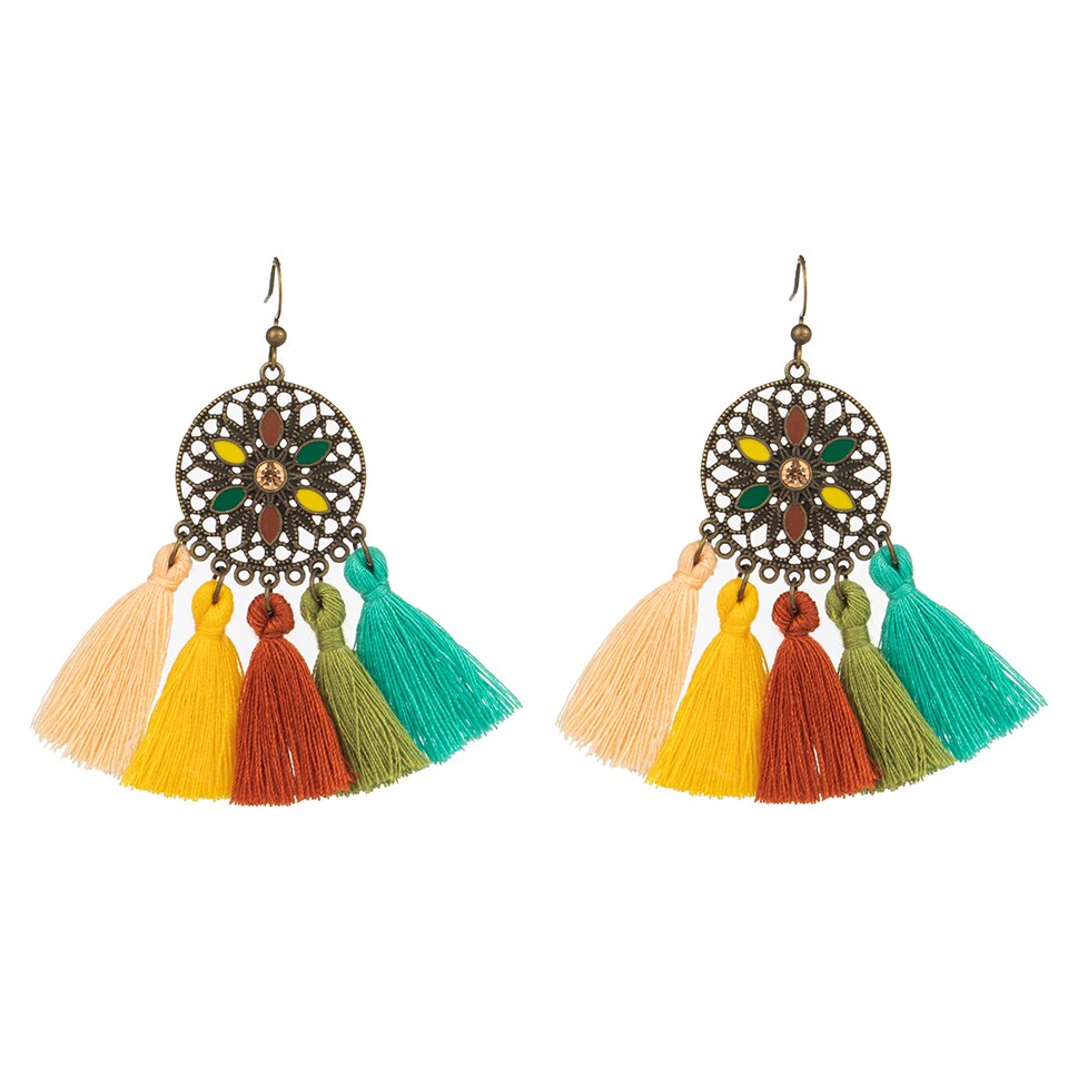 Orecchini a Goccia Colorati Stile Boho da Donna