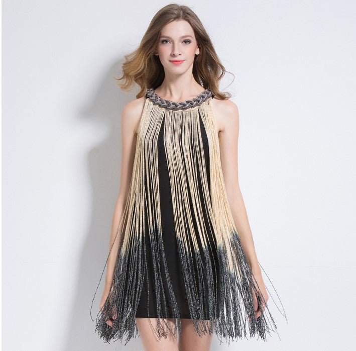 Miniabito con Frange Sfumate da Donna