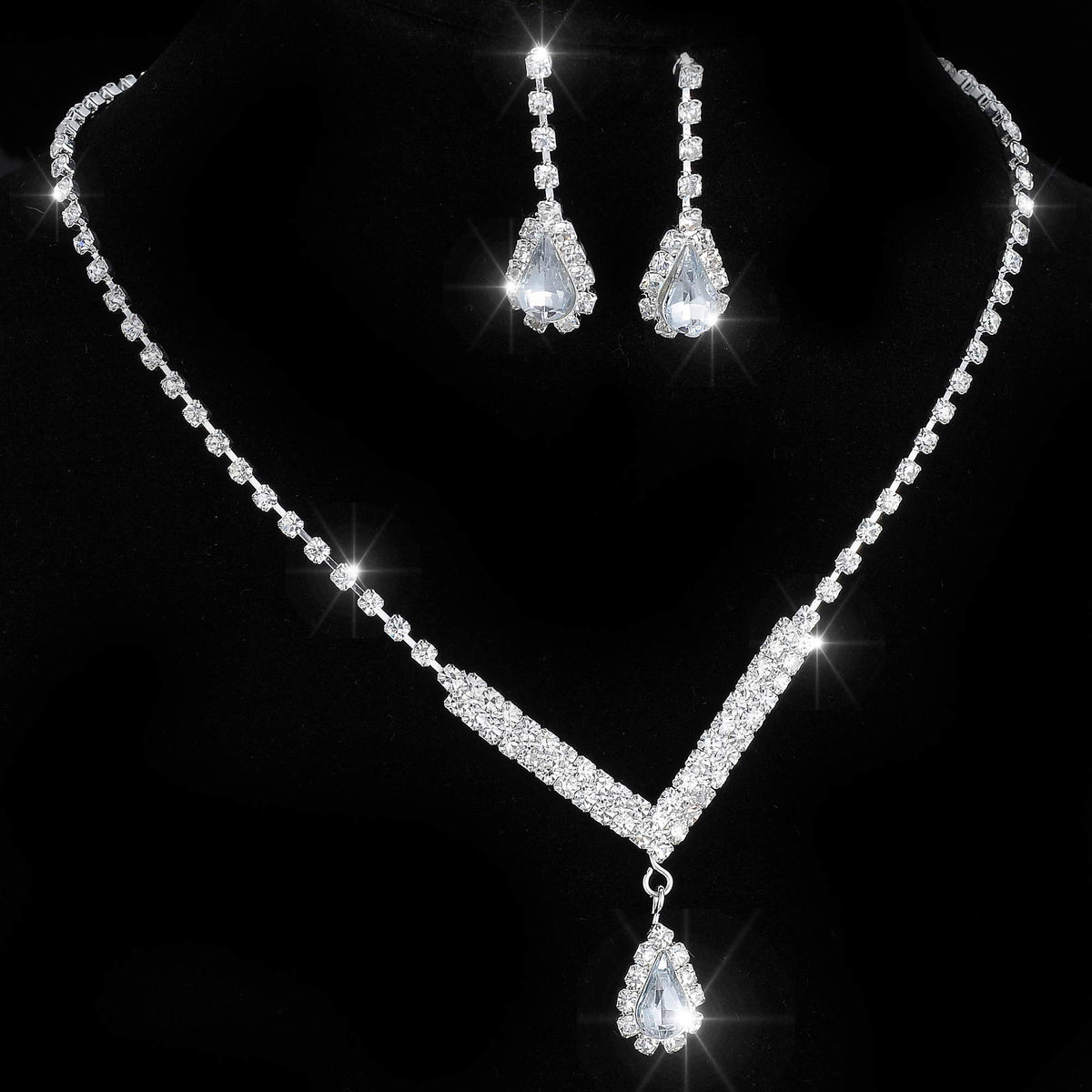 Set di Gioielli da Sposa in Argento e Cristallo