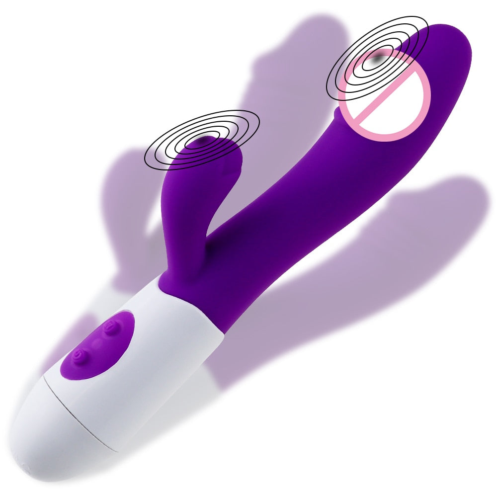 Vibratore Rabbit Dildo in Silicone per Punto G