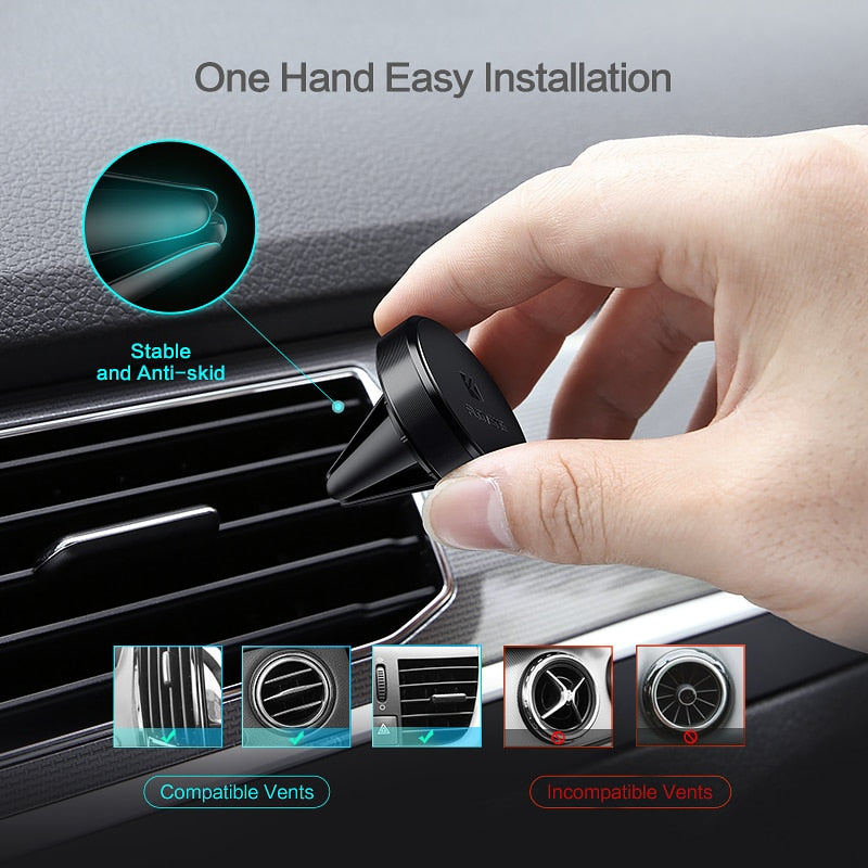 Supporto Magnetico da Auto per iPhone Rotante 360° in Alluminio
