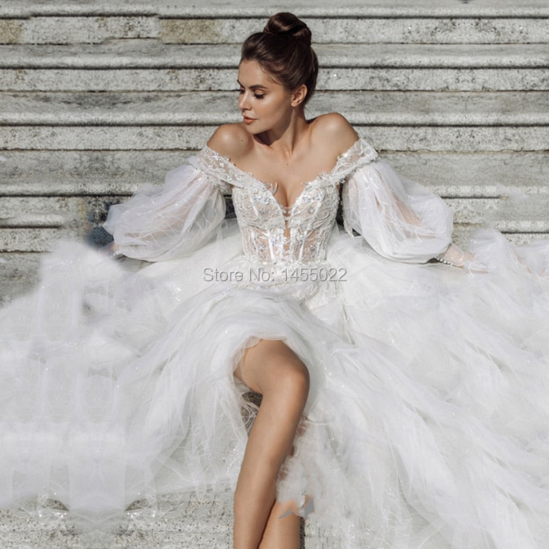 Abito da Sposa di Lusso Off-Shoulder da Donna