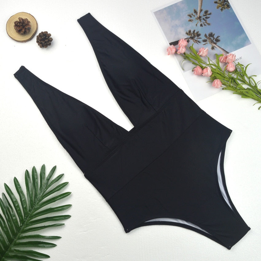 Costume da Bagno Donna con Scollo a V Profondo