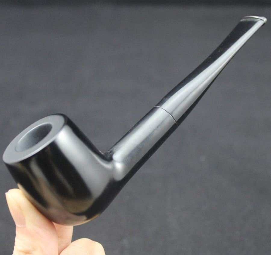 Pipa da Fumo Minimalista in Legno di Ebano Nero