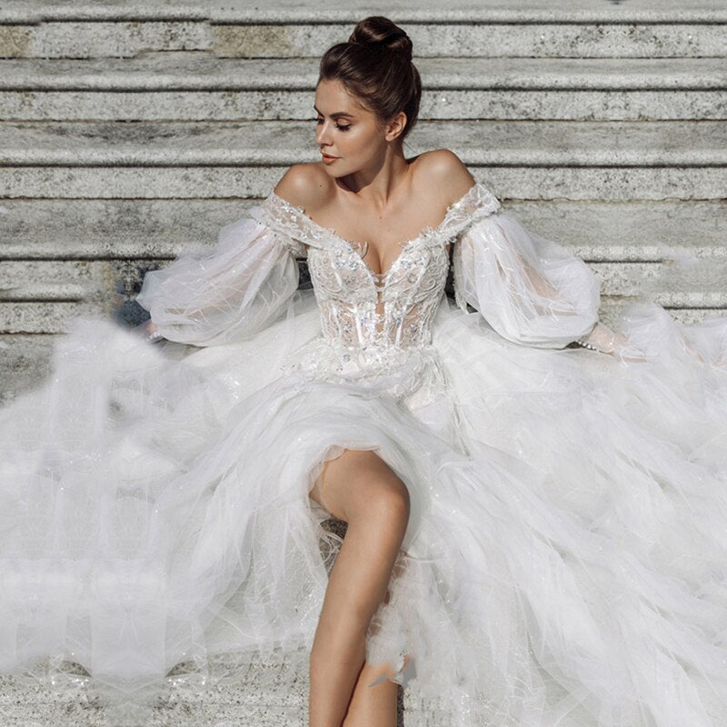 Abito da Sposa di Lusso Off-Shoulder da Donna