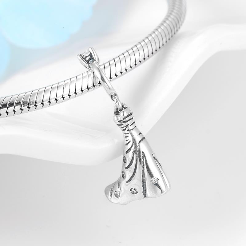 Charm in Argento Sterling con Motivo in Cristallo