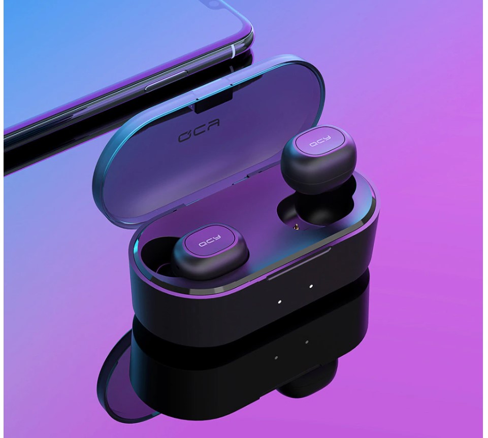 Auricolari Bluetooth con Doppio Microfono e Custodia di Ricarica