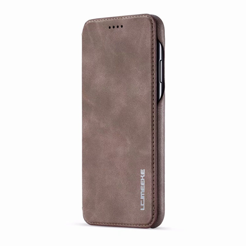 Cover Flip Casual Tinta Unita per iPhone