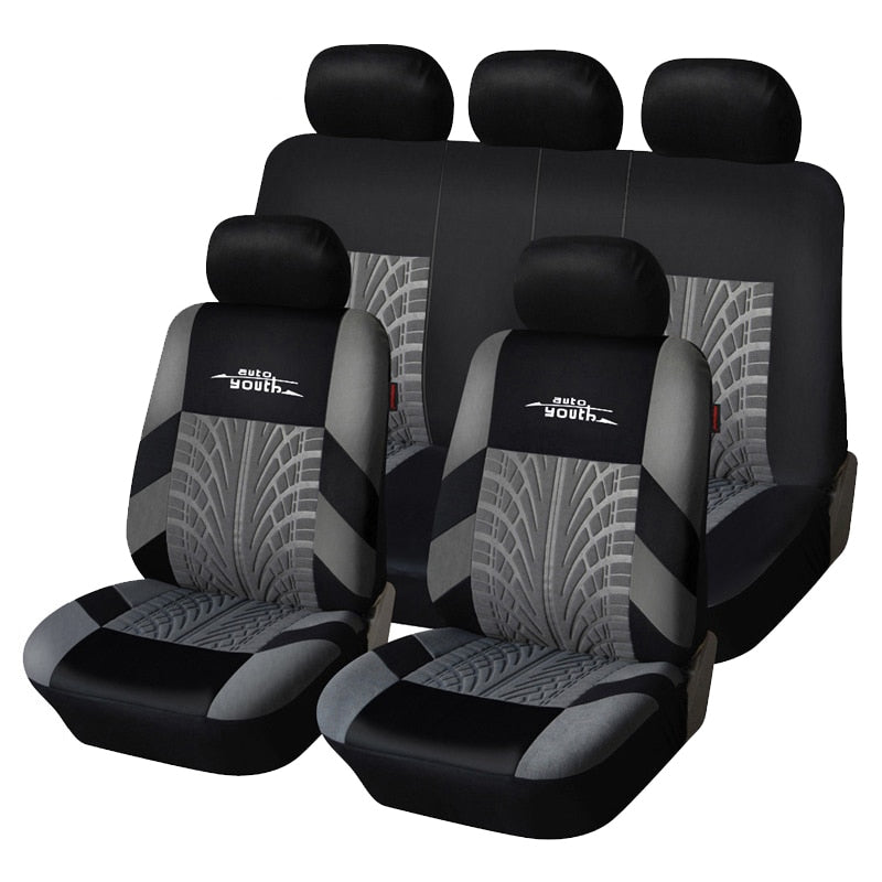 Set Coprisedili Auto Universali con Motivo Battistrada