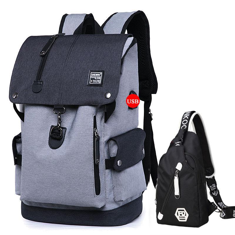 Zaino da Viaggio Multi-Scomparto con Porta USB da Uomo