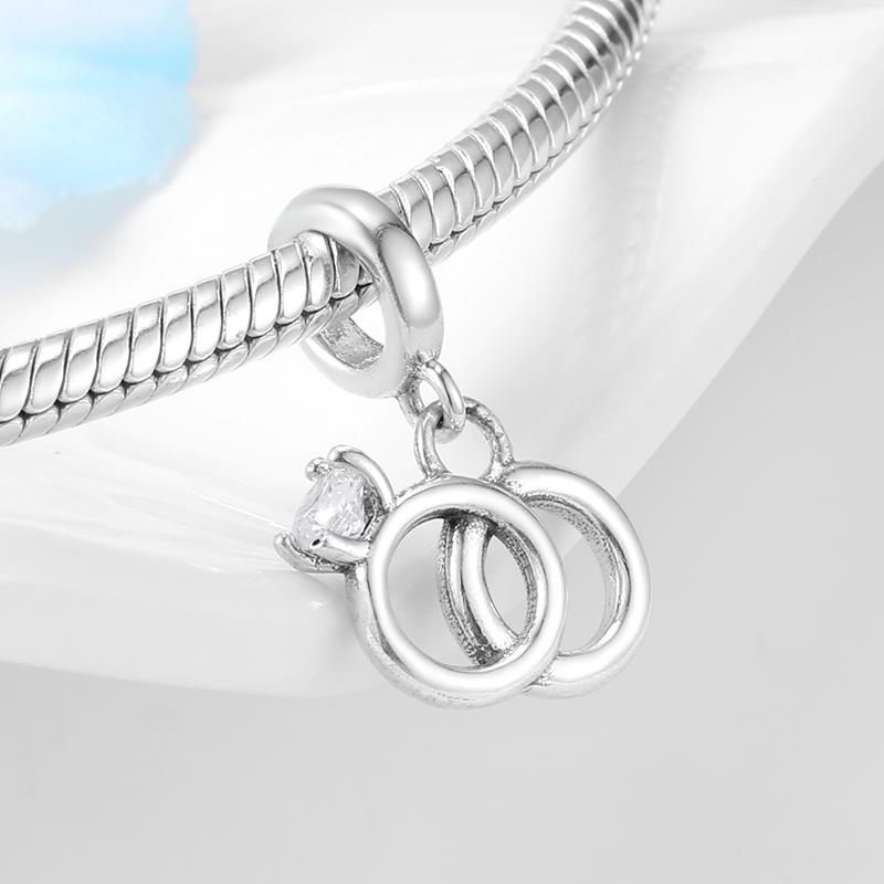 Charm in Argento Sterling con Motivo in Cristallo