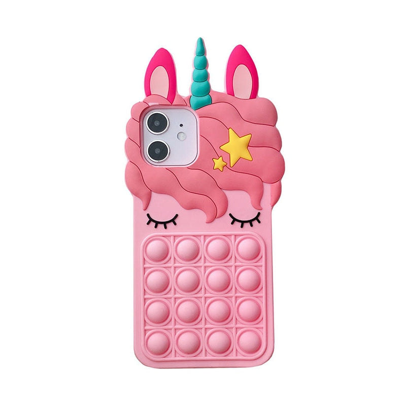 3D Cartoon Unicorn Soft Silicone Case for iPhone