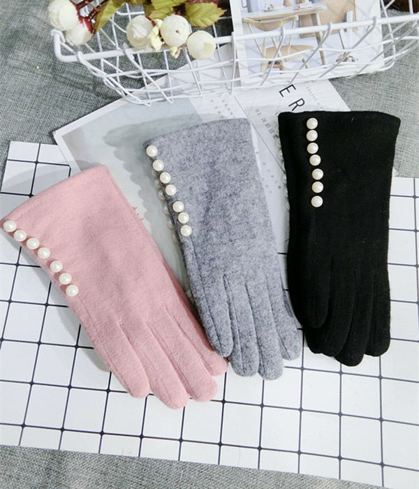 Guanti Eleganti con Perle da Donna