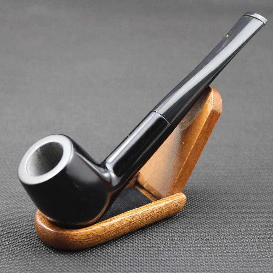 Pipa da Fumo Minimalista in Legno di Ebano Nero