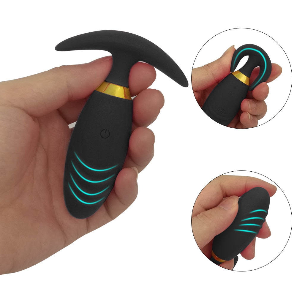 Vibratore Plug Anale Design Nero/Rosa