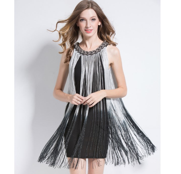 Miniabito con Frange Sfumate da Donna