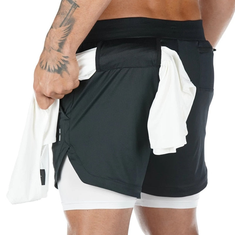 Pantaloncini da Running Uomo con Tasca Nascosta