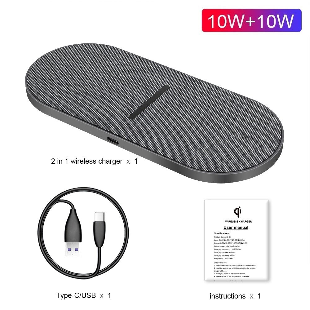 Pad di Ricarica Wireless Rapida 2 in 1 Doppio 30W