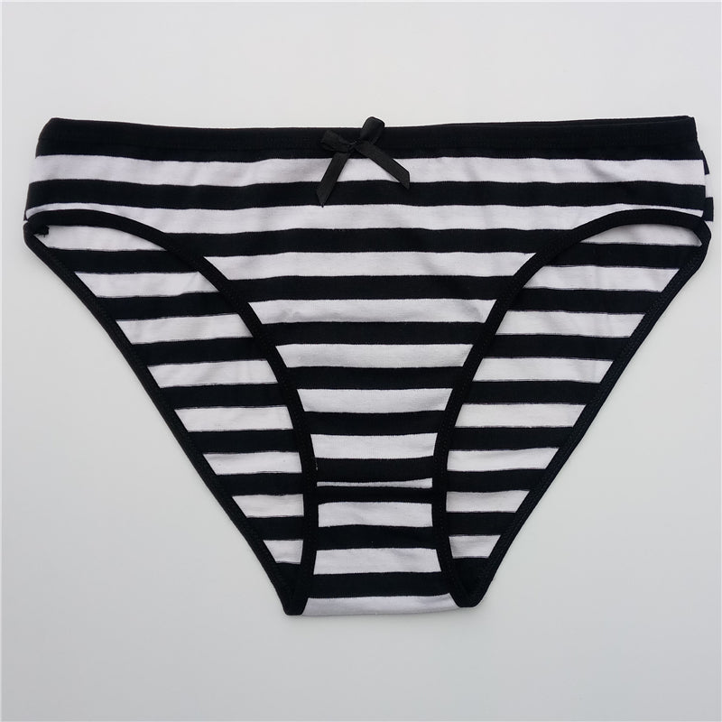 Set di Slip in Cotone a Righe da Donna