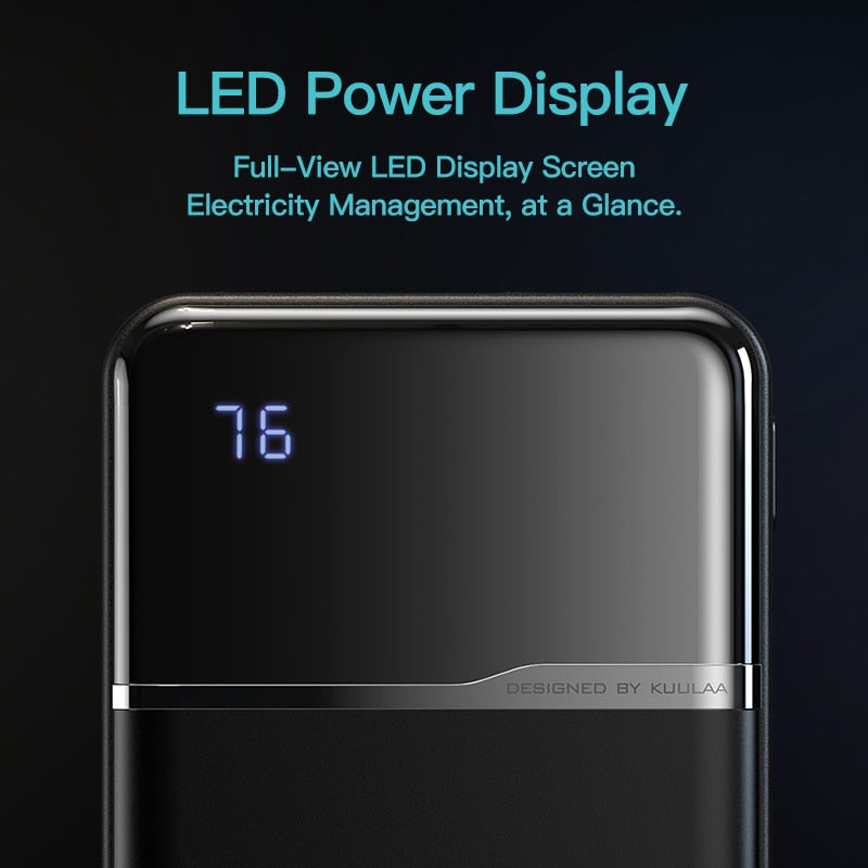 Power Bank Portatile 10000 mAh con Display Digitale