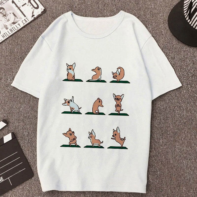 T-Shirt con Stampa di Cuccioli
