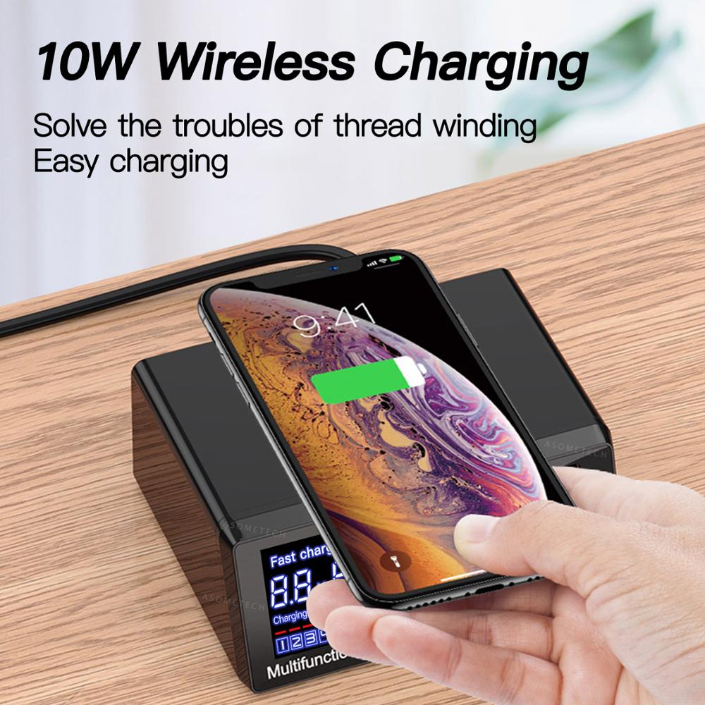 8 USB Ports and Wireless Charge Charging Station AU EU US UK Plug