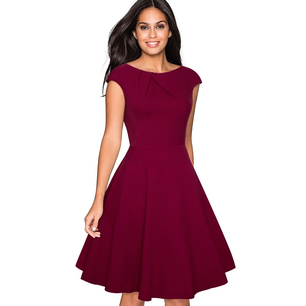 Vestito Donna Elegante A-Line Swing