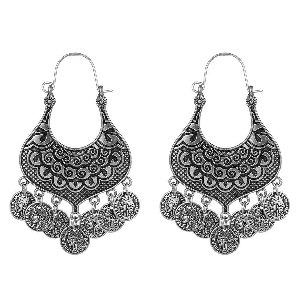 Orecchini Pendenti in Metallo Stile Boho da Donna