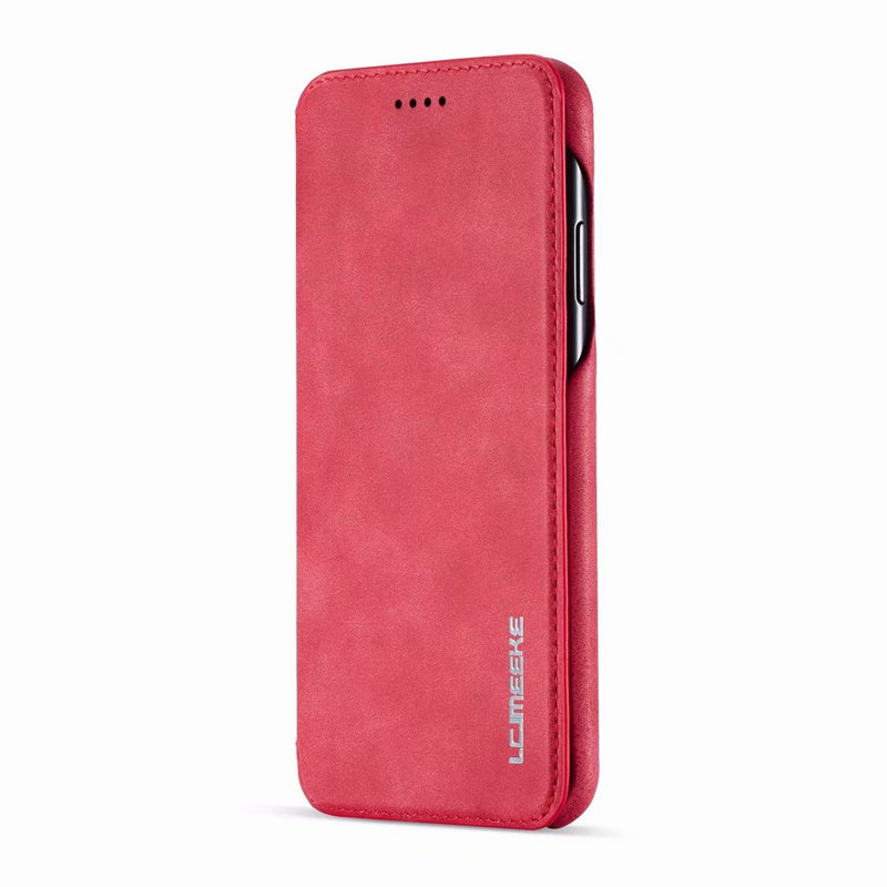 Cover Flip Casual Tinta Unita per iPhone