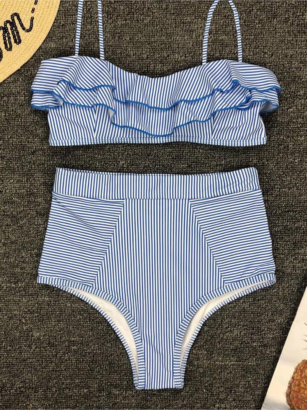 Bikini Set a Righe Stile Retrò da Donna
