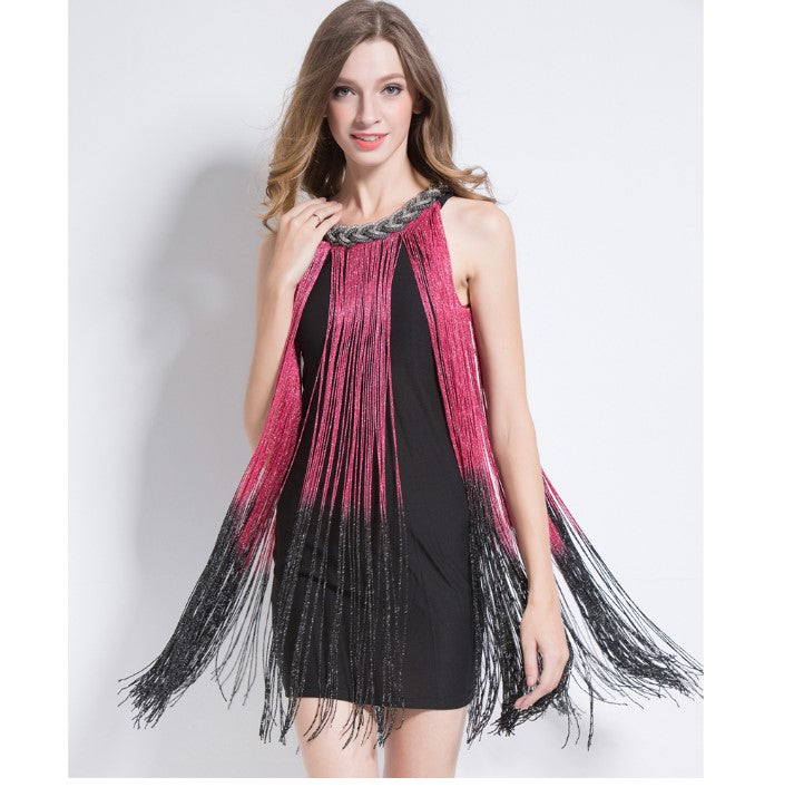 Miniabito con Frange Sfumate da Donna