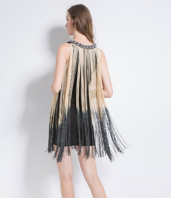 Miniabito con Frange Sfumate da Donna