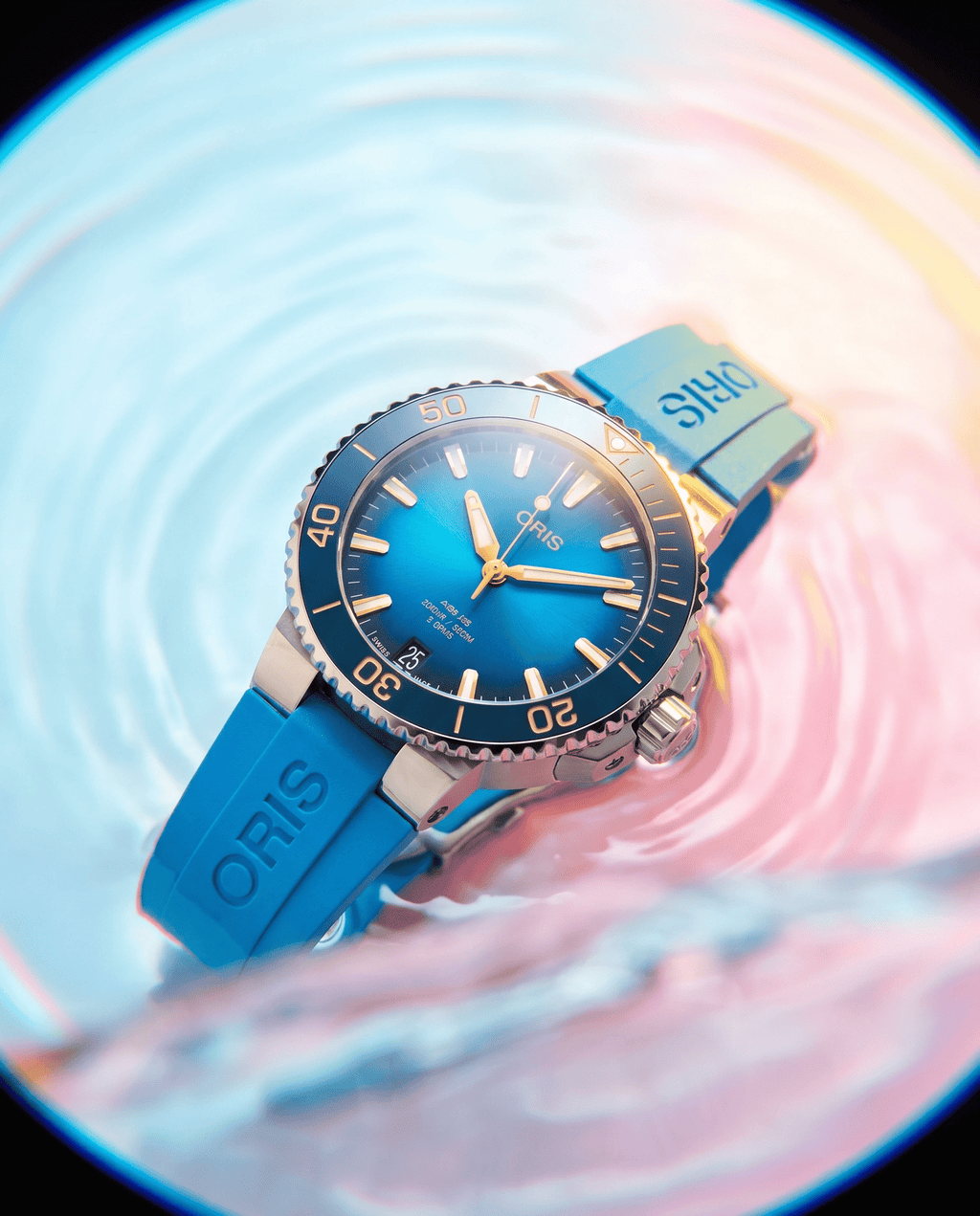 Oris Aquis Date Calibre 400 Uomo Swiss Made 41,5 mm Quadrante Blu Acciaio Cinturino Caucciù Blu Vetro Zaffiro Antiriflesso Automatico Calibro 400 Data Riserva 120 Ore Diver 300m Ref. 01 400 7769 4125-07 4 22 75FC Full Set