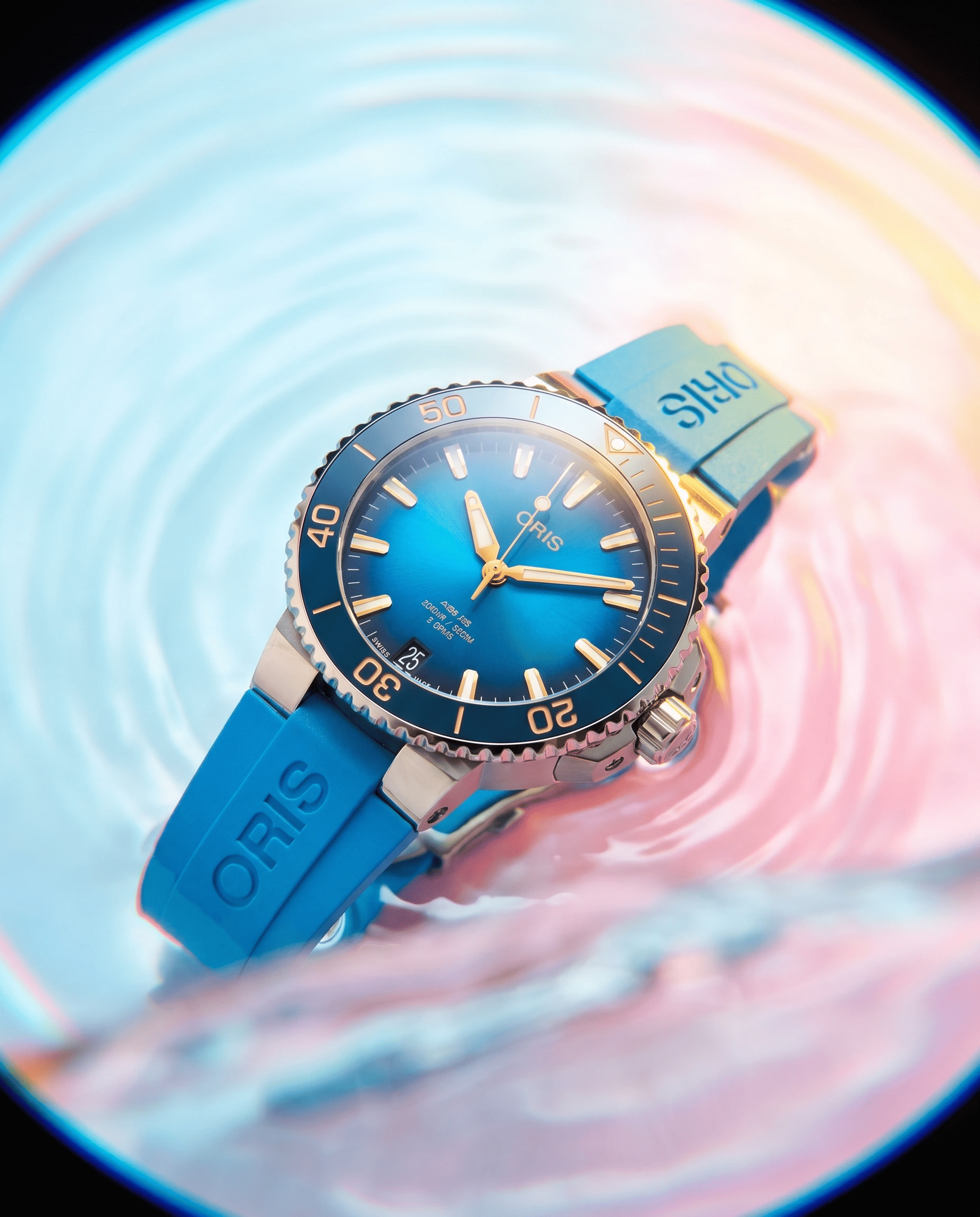 Oris Aquis Date Calibre 400 Uomo Swiss Made 41,5 mm Quadrante Blu Acciaio Cinturino Caucciù Blu Vetro Zaffiro Antiriflesso Automatico Calibro 400 Data Riserva 120 Ore Diver 300m Ref. 01 400 7769 4125-07 4 22 75FC Full Set