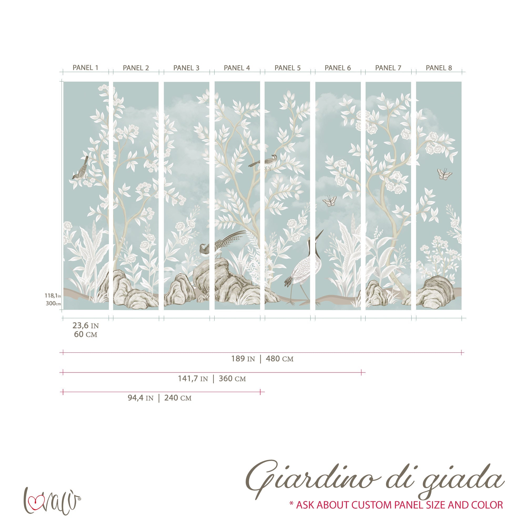 Murale - Chinoserie Giardino di giada