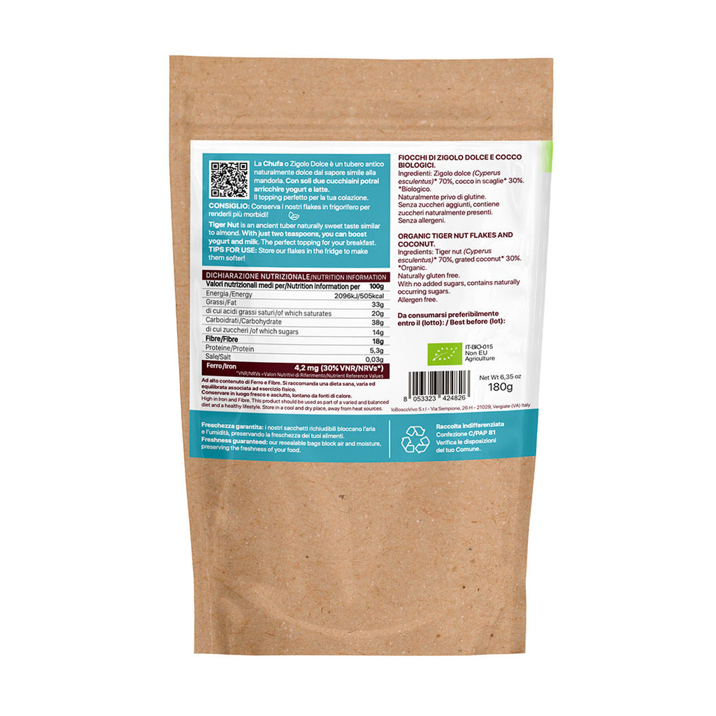 Fiocchi di Chufa Bio al Cocco senza Glutine 180g